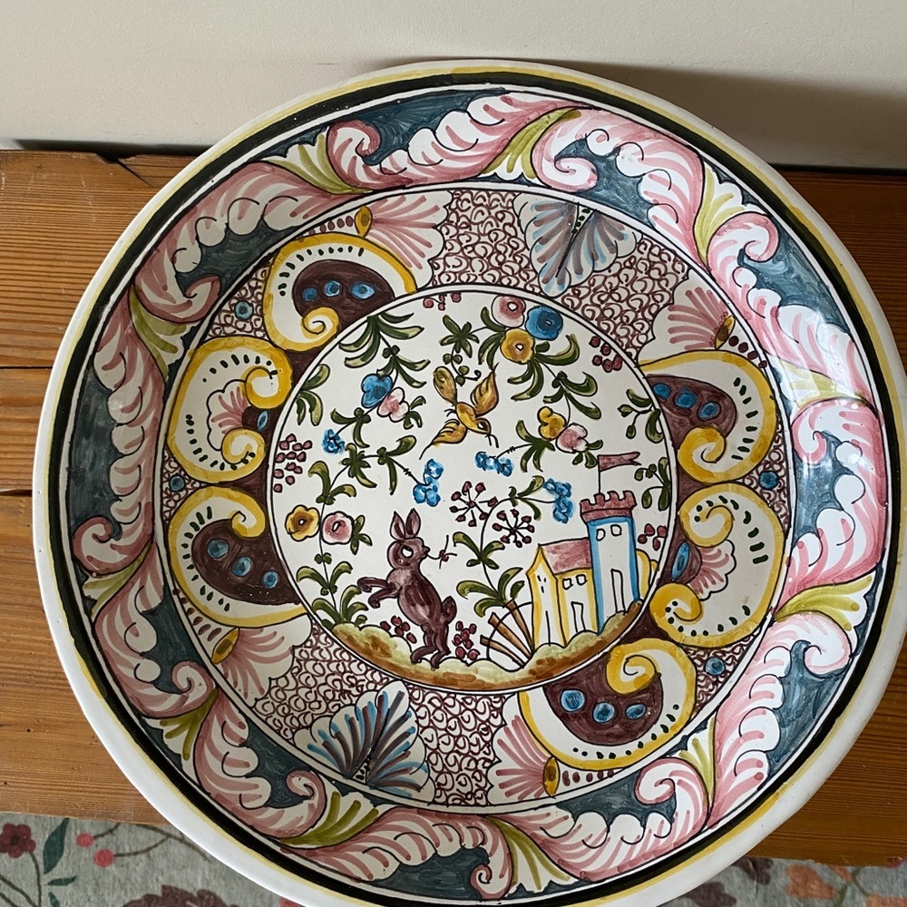 William Sonoma Provence Ceramic Serving Platter Hand-Painted Portugal